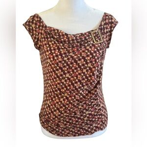 Self Esteem Women's Floral Buckle Blouse